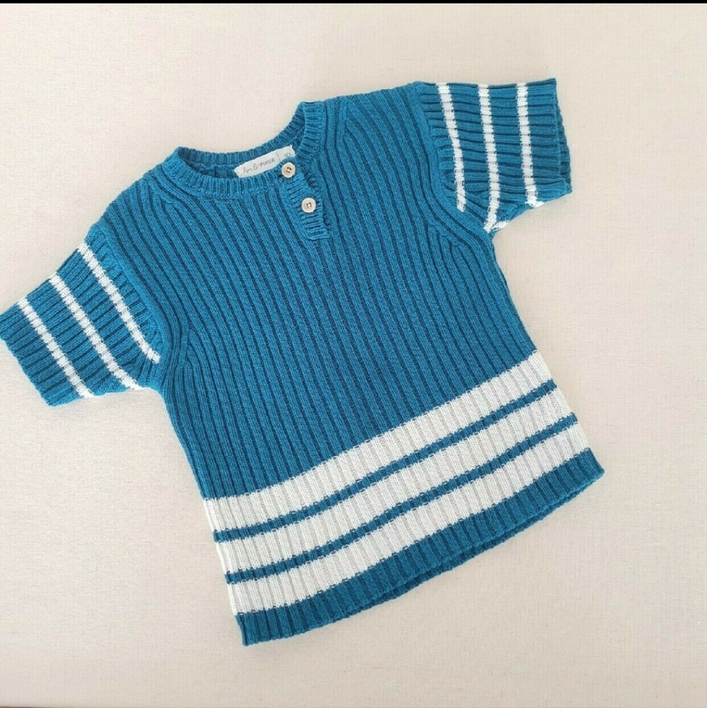 Fin + Vince Ocean Stripe Ribbed Top